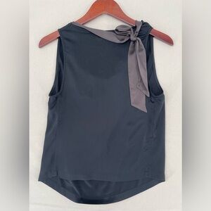 Dries Van Noten Sleek Black Sleeveless Tie-Neck Top